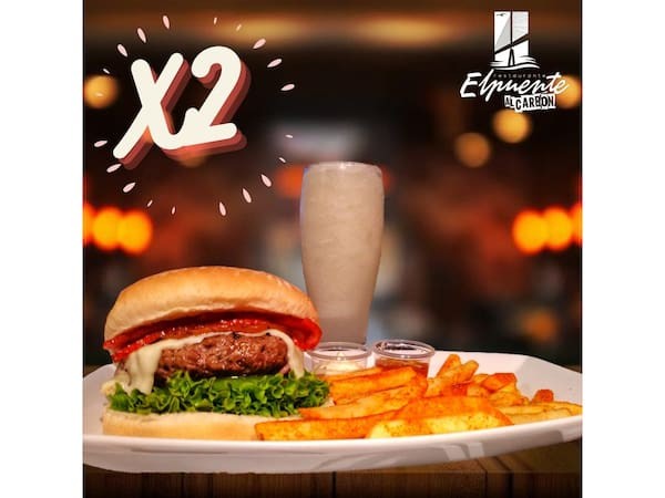 X2 HAMBURGUESAS GOLDEN + TOCINETA + GRANIZADA
